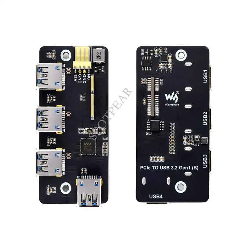 Raspberry Pi Compute Module 4 CM4 IO Board PCIe TO USB 3.2 Gen1 Adapter 4x HS USB