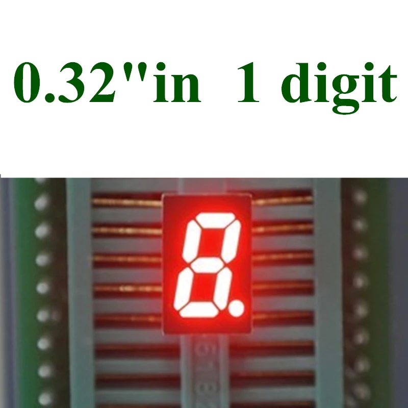 

20PCS 1 Bit 7 Segment RED LED Display 0.32 inch Digital Tube Plastic Metal Common anode(Nixie tube)