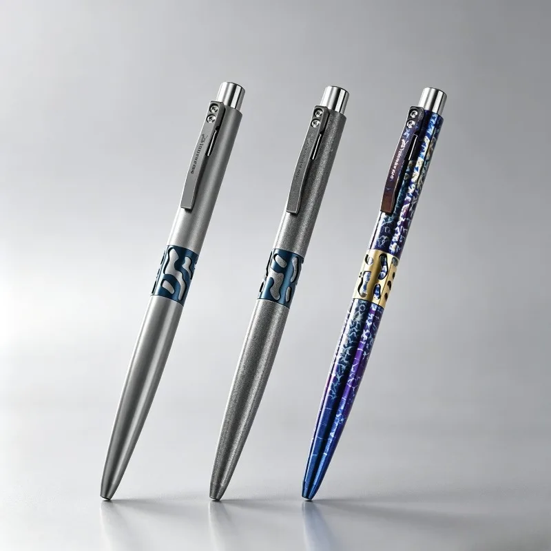 Portable Titanium Alloy Tactical Pen, Lightweight EDC Pocket Ballpoint Signature Pen For Daily Camping Hiking Outdoor Activities