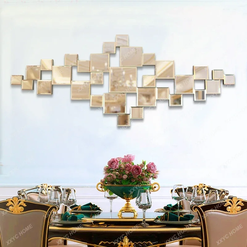 

Настенное зеркало для сращивания, креативное модное сочетание, декоративный диван, фоновая стена, роскошное входное зеркало для гостиной