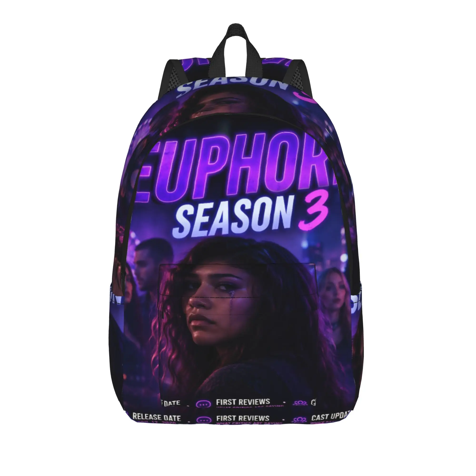 Sac à dos Euphorias Season 3 pour adolescents avec poche, sac à dos de randonnée pour lycée, voyage, sac à dos de jour pour hommes et femmes, sacs en toile pour ordinateur portable