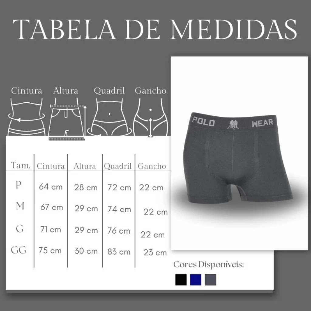 Kit 4 Cueca Boxer Masculino Polo Wear Microfibra Original