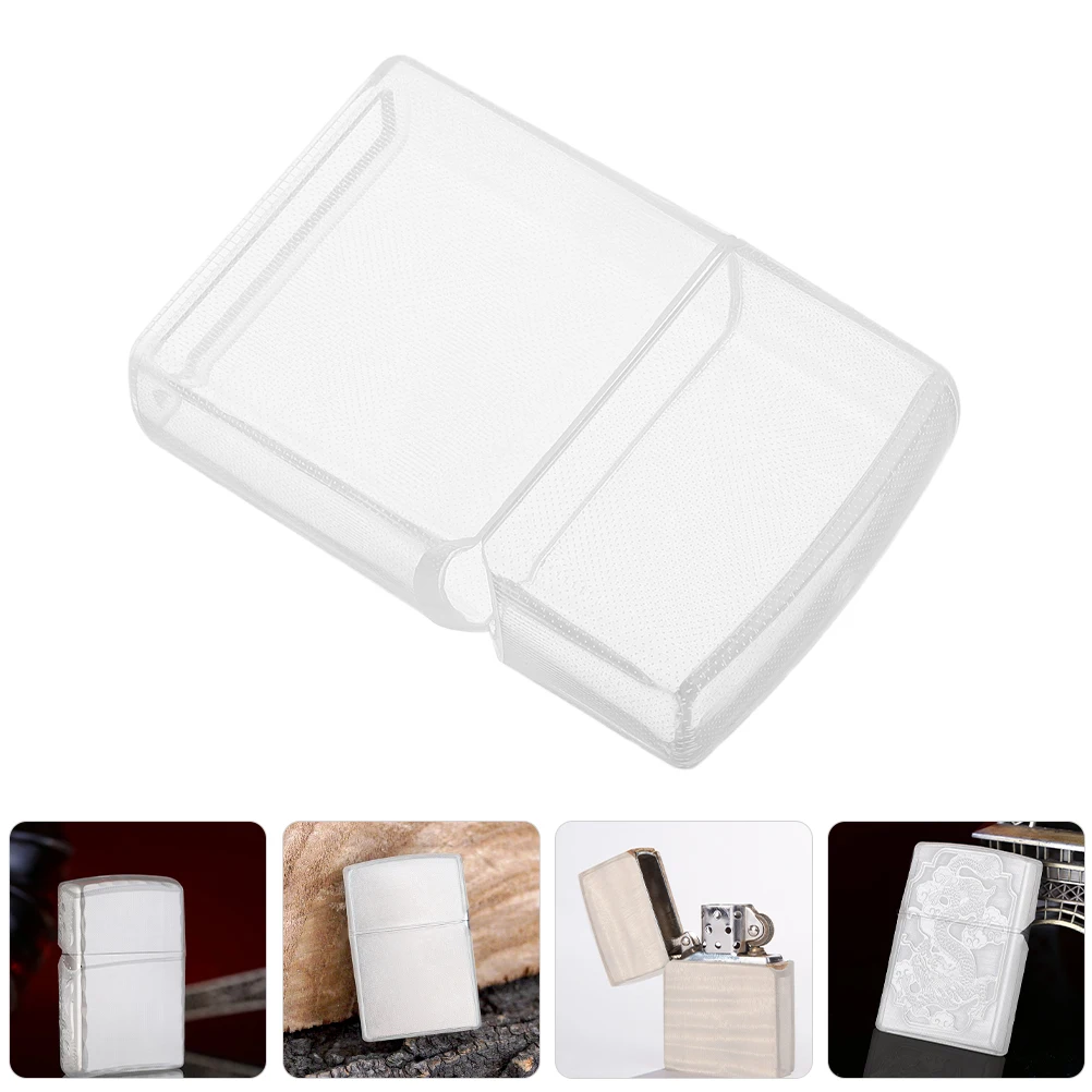 

3 Pcs Lighter Case Cigarette Bracket Transparent Plastic Container Organizer Holder