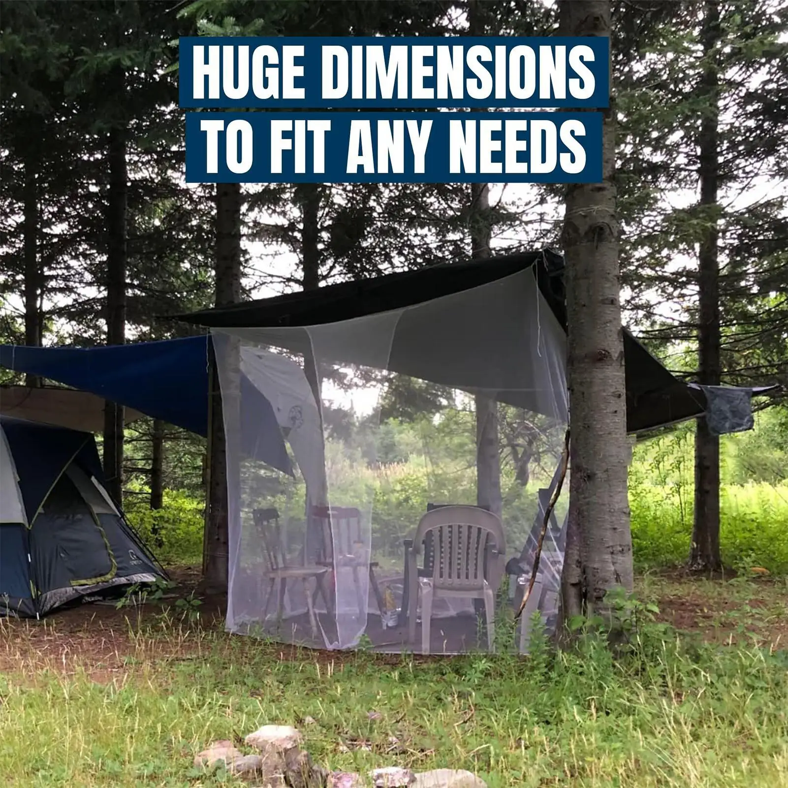 Fly Net For Camping Portable Large Bed Canopy Baby Toddler Bed Protection For Garden Courtyard Stand Deck Boat Truck RV Porch
