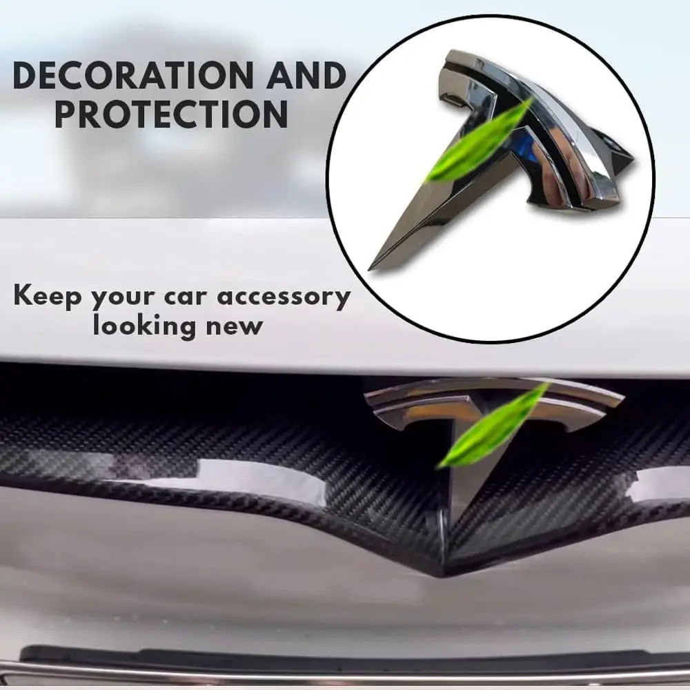 Front Hood/Grille Bright Emblem Logo Compatible with Tesla Model X - Chrome Pattern 1 Piece