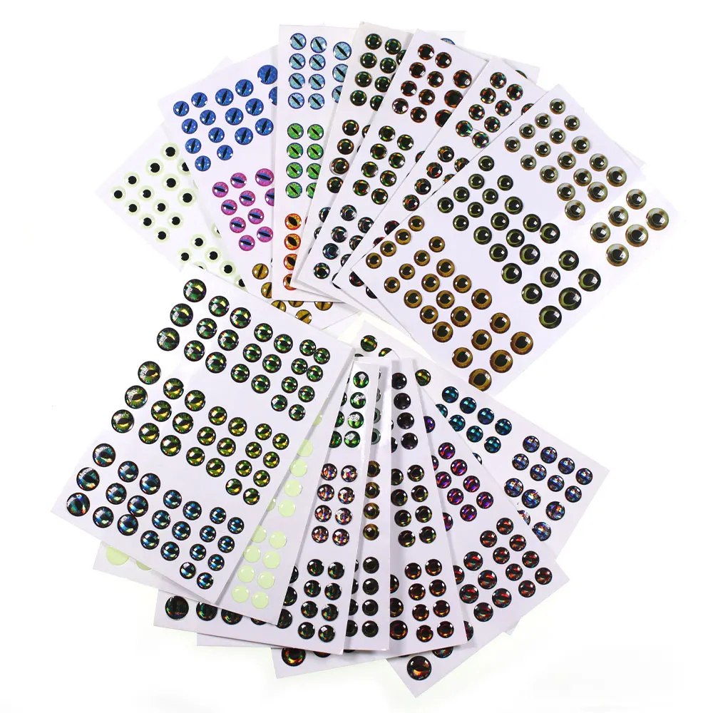 69/183pcs 3mm -10mm Holographic 3D Epoxy Fish Eyes for Fly Tying Streamers Jig Lures Fishing Bait Wood Plastic Lure Making