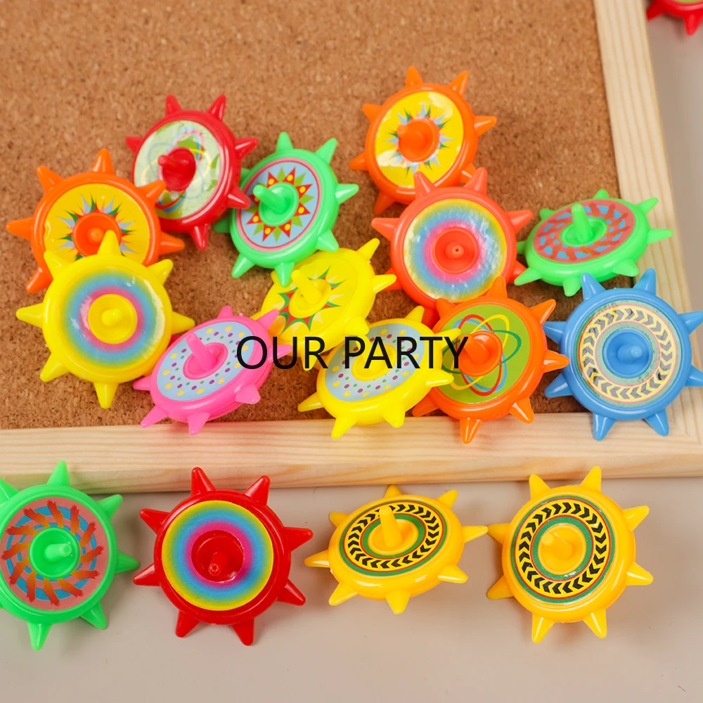 25Pcs Colorful Plastic Gyro Rotating Spinning Top Toy for Kids Birthday Party Favors Pinata Filler Kindergarten Gift Goodie Bag