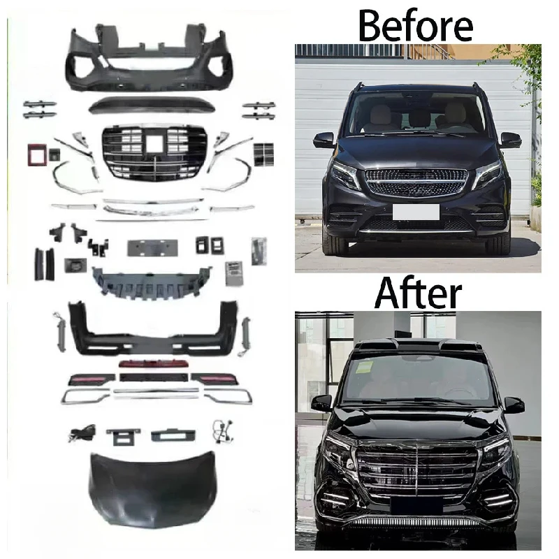 

W447(15-23) Bodykit Upgr New Condition Front & Rear S Plastic Bumpers Bez with Exhaust Tow Hook Cut-Outs Payment by TT