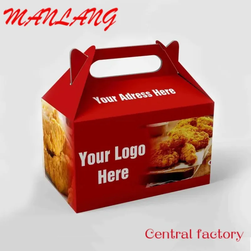 Takeaway Fried Chicken Box, Fast Food Grade, descartável, personalizado, venda quente