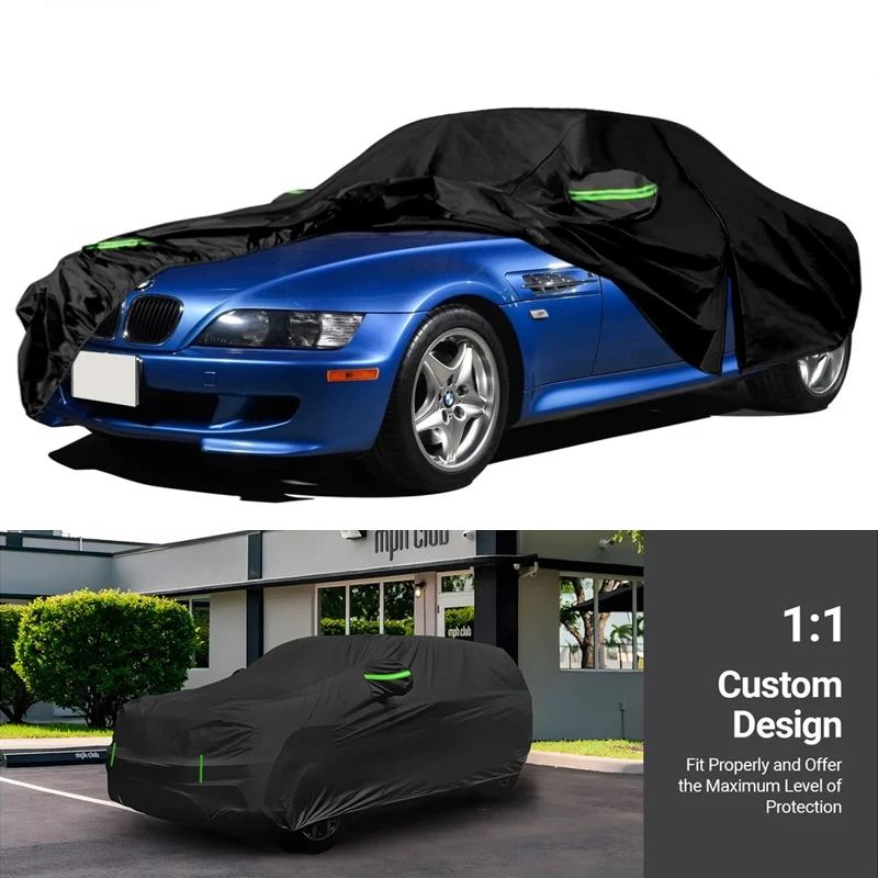 

210T уличные водонепроницаемые полностью автомобильные чехлы на заказ для BMW Z3 1996-2002 с застежкой-молнией, сверхмощные, защита от дождя и снега, всепогодная защита