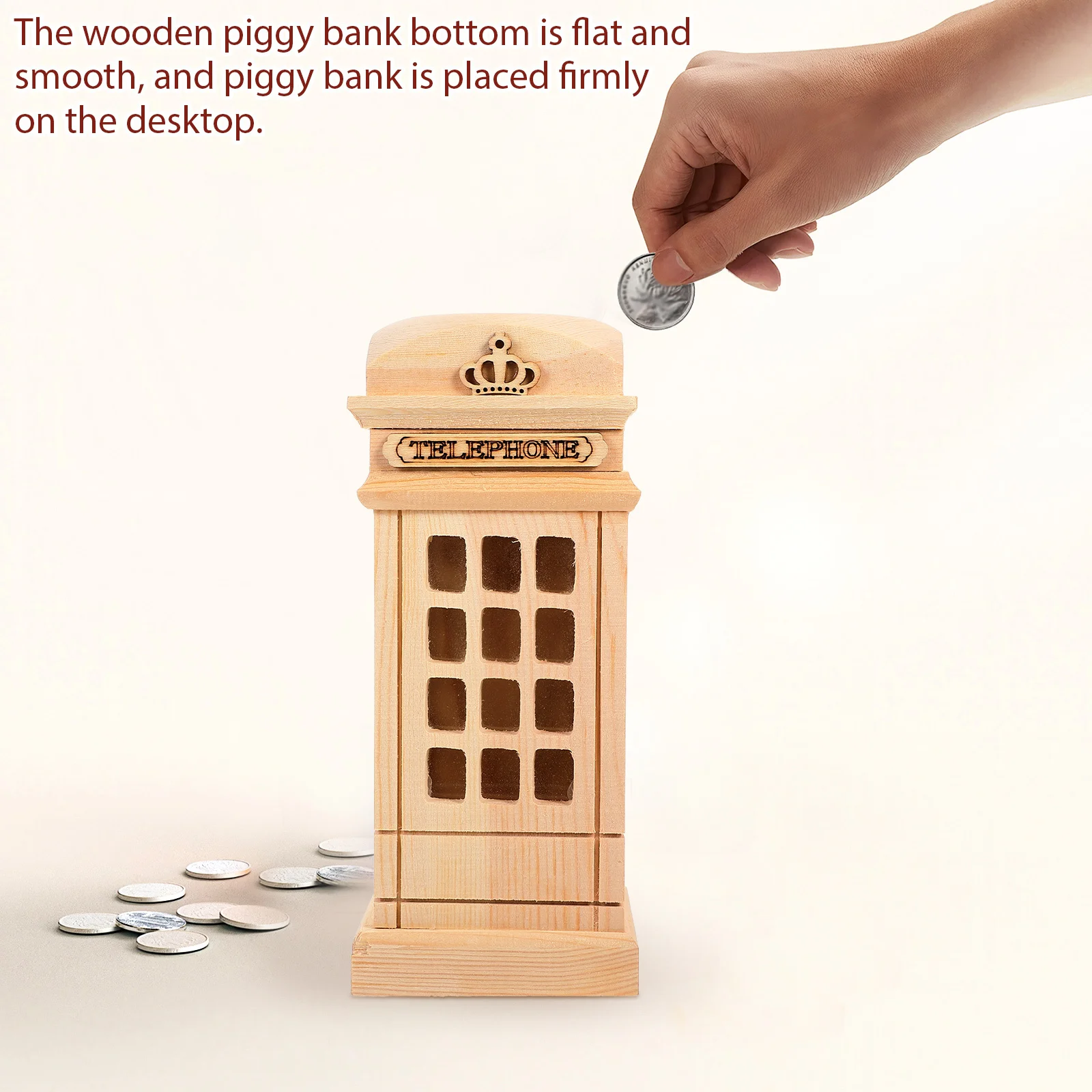 بنك توفير عتيق، حصالة خشبية على شكل حيوان للأطفال، مشروع حرفي، ملحقات تزيينية، جرة توفير #4