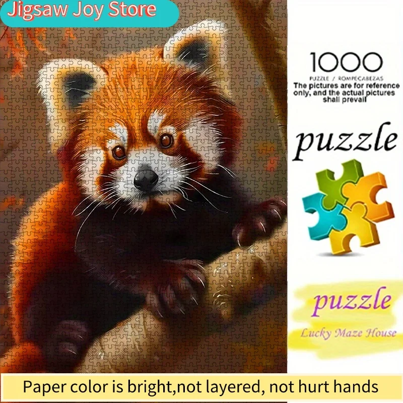 

1000pcs DIY Paper Puzzle, Cute Panda Tree Branch Design, High-Quality White Card Material, Suitable for Parent-Youngsters Inte