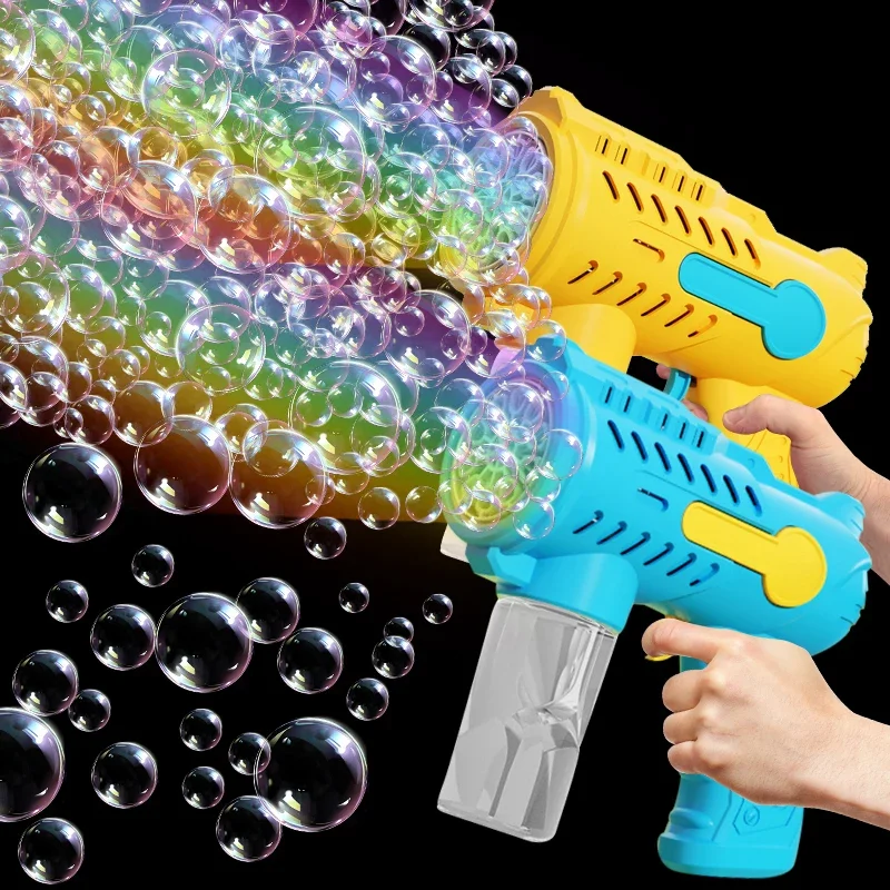 لعبة مسدس فقاعات خارجي للأطفال في الهواء الطلق لحفلات أعياد الميلاد وحفلات الزفاف مسدس فقاعات بدون بطارية مياه فقاعية