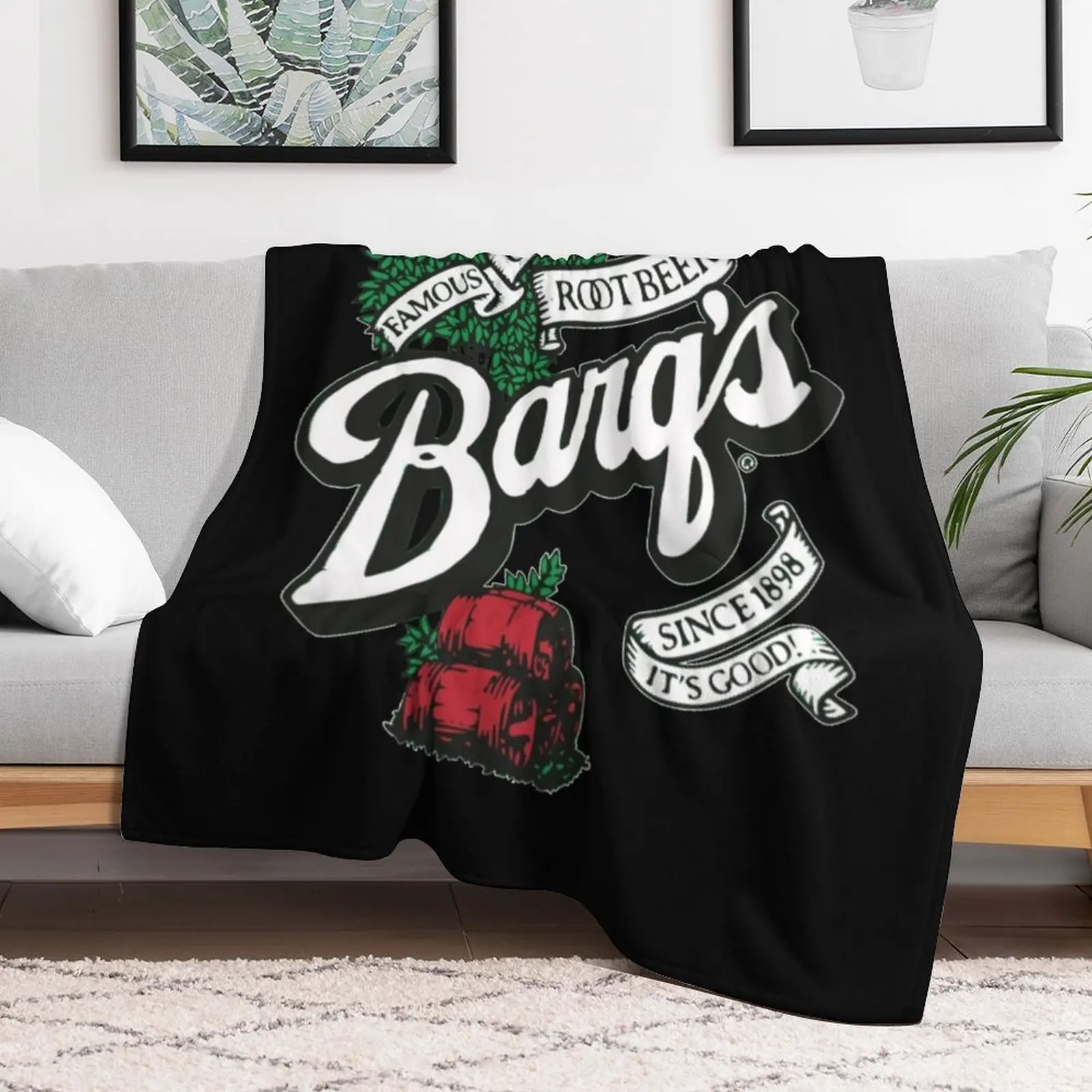 Barq's Root Beer Logo T-Shirt Throw Blanket Stylish Decor Blanket Gift for Friends Roommate