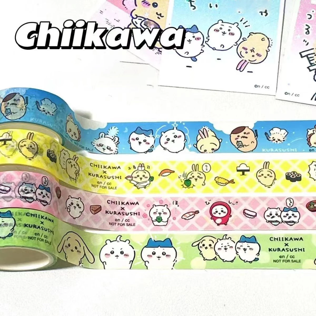 Chiikawa Cute Washi Tape 3 Meters Diy Hand Account Material Decorative Sticker Cartoon Tape Japanese Style ハチワレ うさぎ USAGI ちいかわ