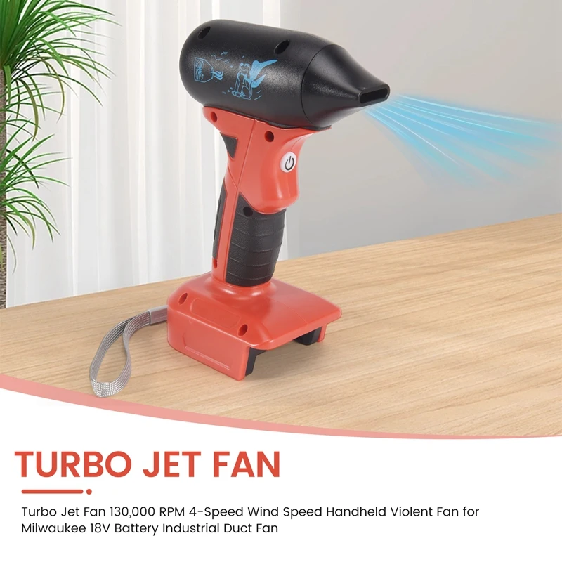 SCLS 터보 제트 팬 130,000RPM 18V 배터리 산업용 덕트 팬용 4단 풍속 휴대용 폭력 팬