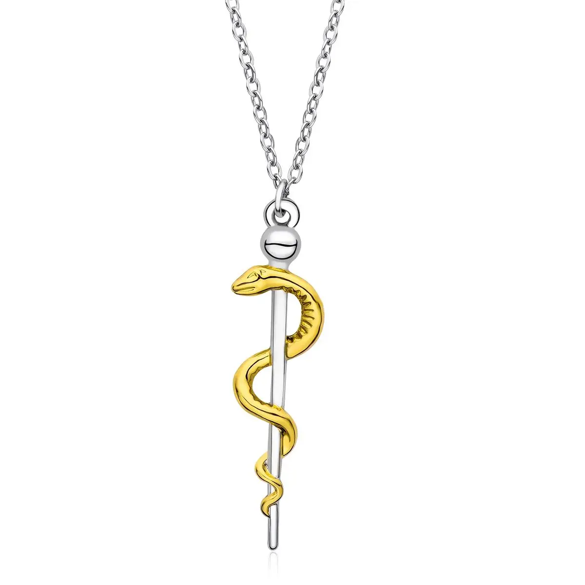 Rongwo Beautiful Medical Snake Staff Pendant Necklace Doctor Nurse Gift Jewelry