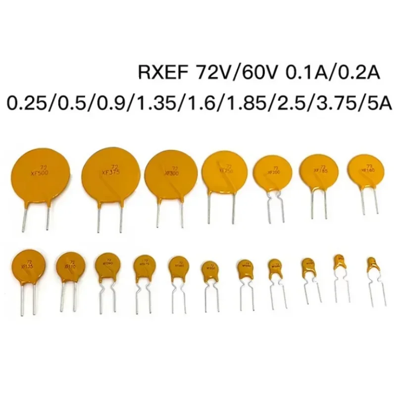 

10PCS Self-Recovery Fuse PPTC RXEF005-RXEF500 RXEF030 RXEF050 72V 60V 0.05A-5A