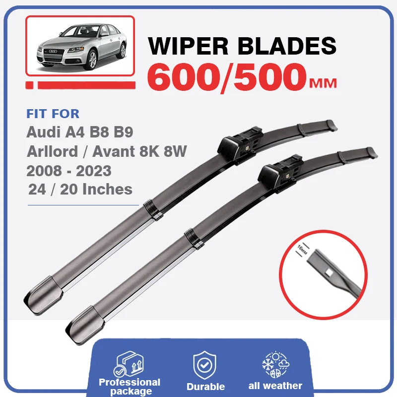 Front Wiper Blades For Audi A4 B8 B9 Arllord Avant 8K 8W 2008 - 2023 2017 2010 2013 2014 2008 2015 Windscreen Windshield Window