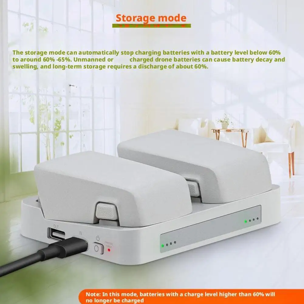 

For Dji Flip Dual-port Parallel Battery Charger Hub Hub Maintenance Battery Dual-port Charger Parallel Battery B5e9