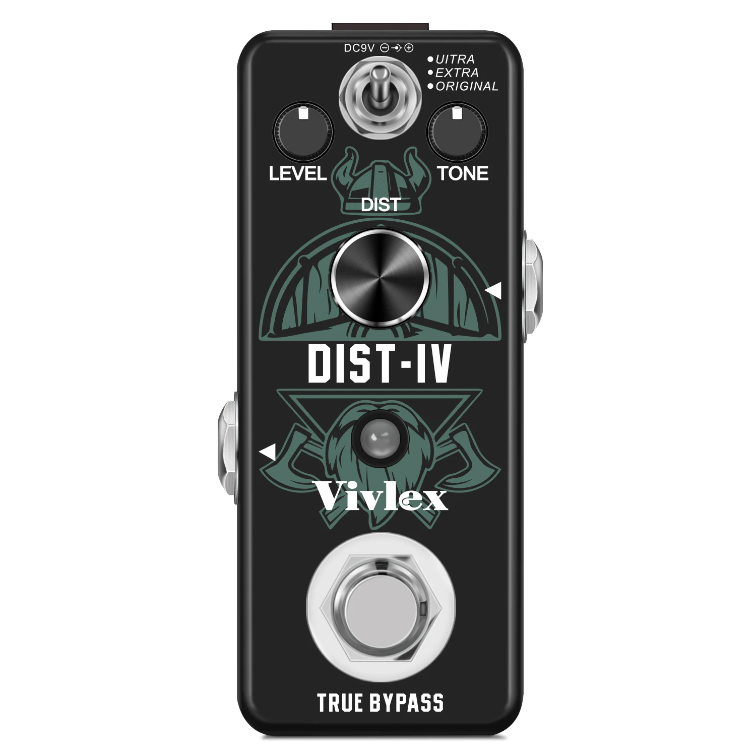 VIVLEX Guitar Pedal Distortion High Gain Hard Ultra Flatter Drive Tone Effects Wider Distortion Range Effector True Bypass Mini