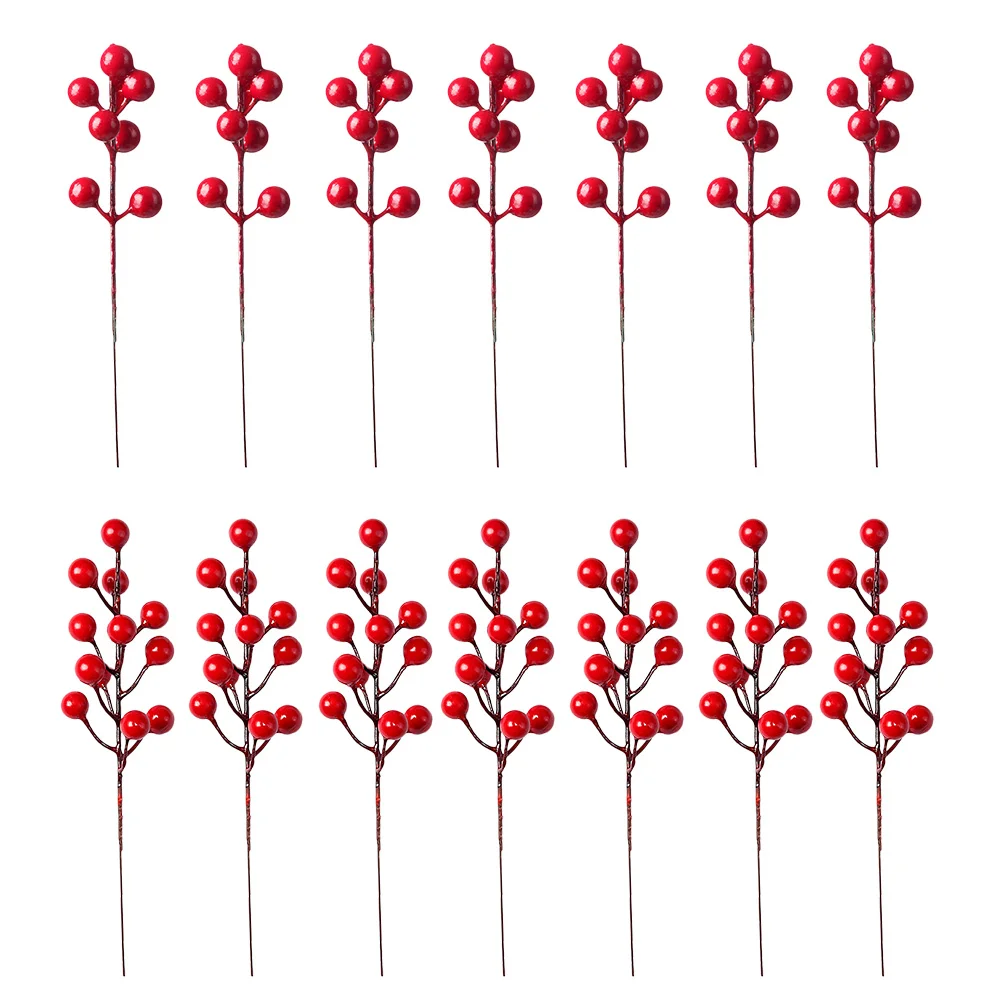 

20Pcs Artificial Red Berry Branches Realistic Bright Xmas Decoration Home Party DIY Ornament Christmas Wreath Garland