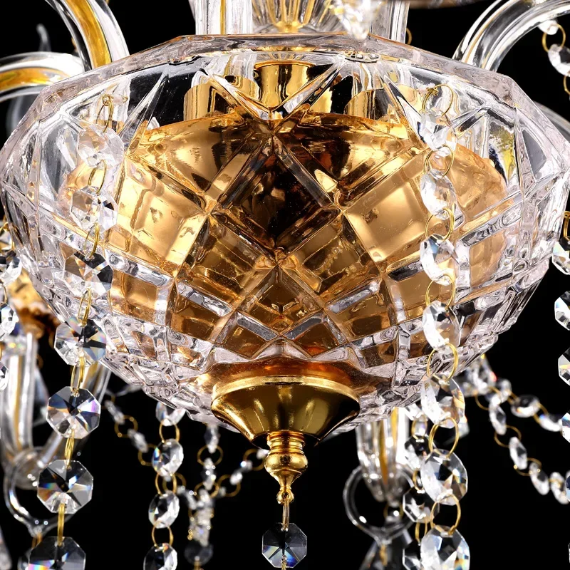 

Gold crystal chandelier lighting for indoor home decoration Bedroom Kitchen Wedding Lights lustre cristal Modern crystal lamp
