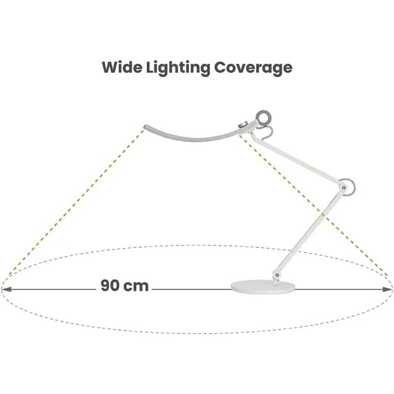 WiT e-Reading Desk Lamp | Eye-caring for Home Office, Reading, Study, Craft | Ultrawide, Bright