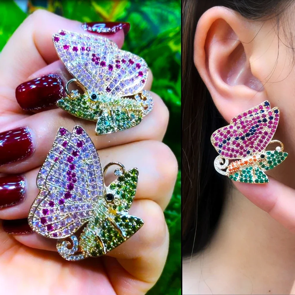 

Soramoore New Big Butterfly Earrings Shiny Fashion Luxury Original Ladies Daily Party Show Wedding Gift Jewelry Best Gift