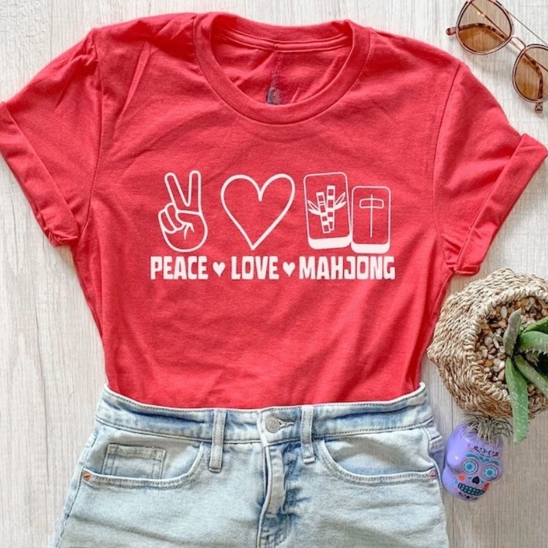 Cute Mahjong Gifts Player Chinese Game Boy & Girl Mah-jongg Championship Tee Hipster Street Fashion Graphic Tshirts Adult