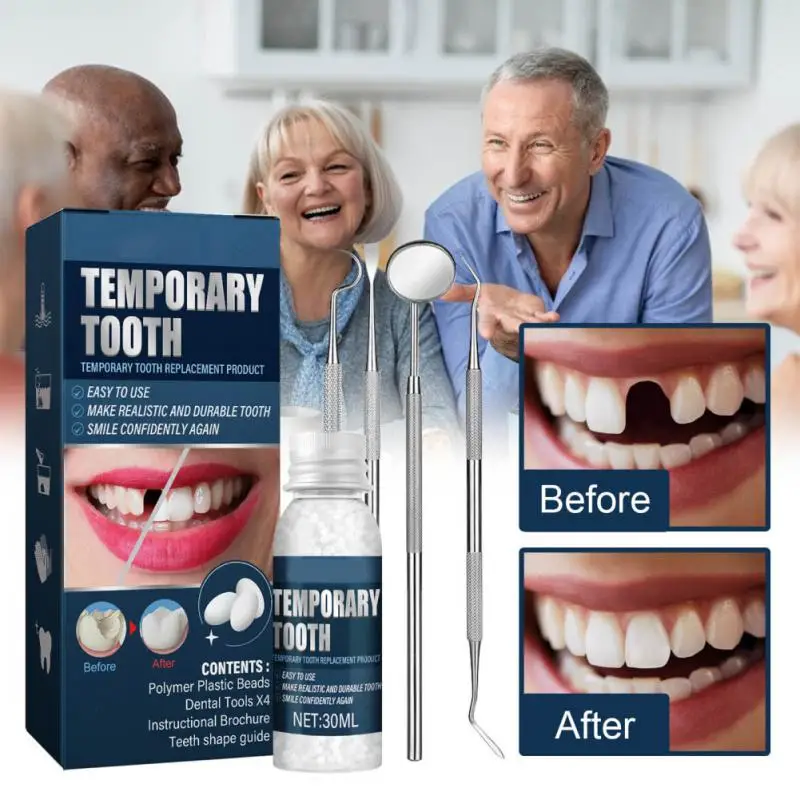 

Tooth Gap Filler Tooth Repair Kit Safe Long-lasting Missing Tooth Broken Tooth Repair Natural-looking Durable High Demand