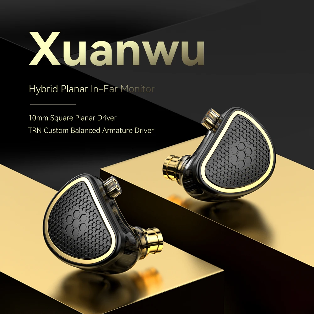 TRN Xuanwu In Ear Earphone Hybrid Planar Monitor IEM HIFI DJ Monitor Running Sport Headphones Headset Earbuds MT3 ST5 BAX VX V90