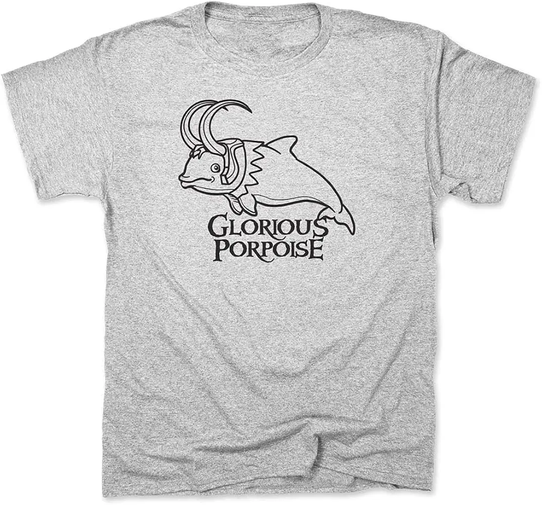 Mens Glorious Porpoise T Shirt Funny Cool Graphic Humor Tee  Cotton Luxury brand vintage oversized