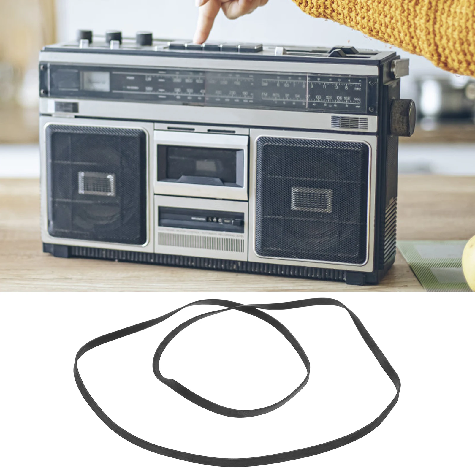 

Rubber Cassette Cassette Belts 201mm Length 5mm Width Durable Replacement Vinyl Phonograph Drive Tape DJ Accessories