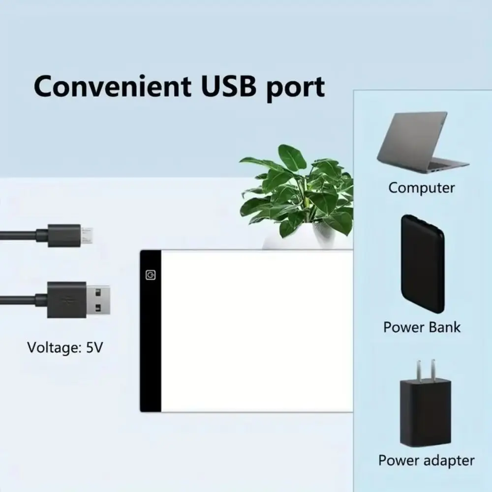 Papan Gambar Elektronik A3/A4/A5 USB Papan Gambar Sketsa Transparan Papan Gambar DIY dengan Peredupan Tiga Tingkat LED Papan Lukis