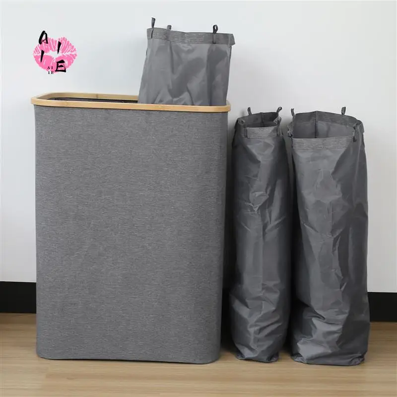 

A11E-Hampers For Laundry Basket With Lid, 160L Laundry Hamper 3 Section Dirty Clothes Hampers For Bedroom, Laundry Room