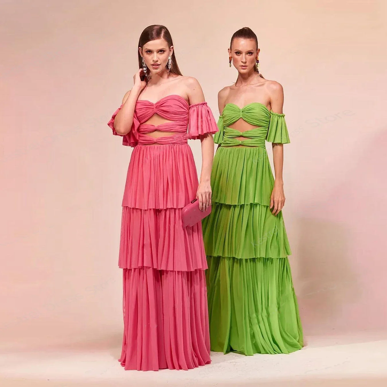 Candy Color Long Skirt for Women Pleated A Line Floor Length Draped Maxi Skirts Customized Party Skirt Women