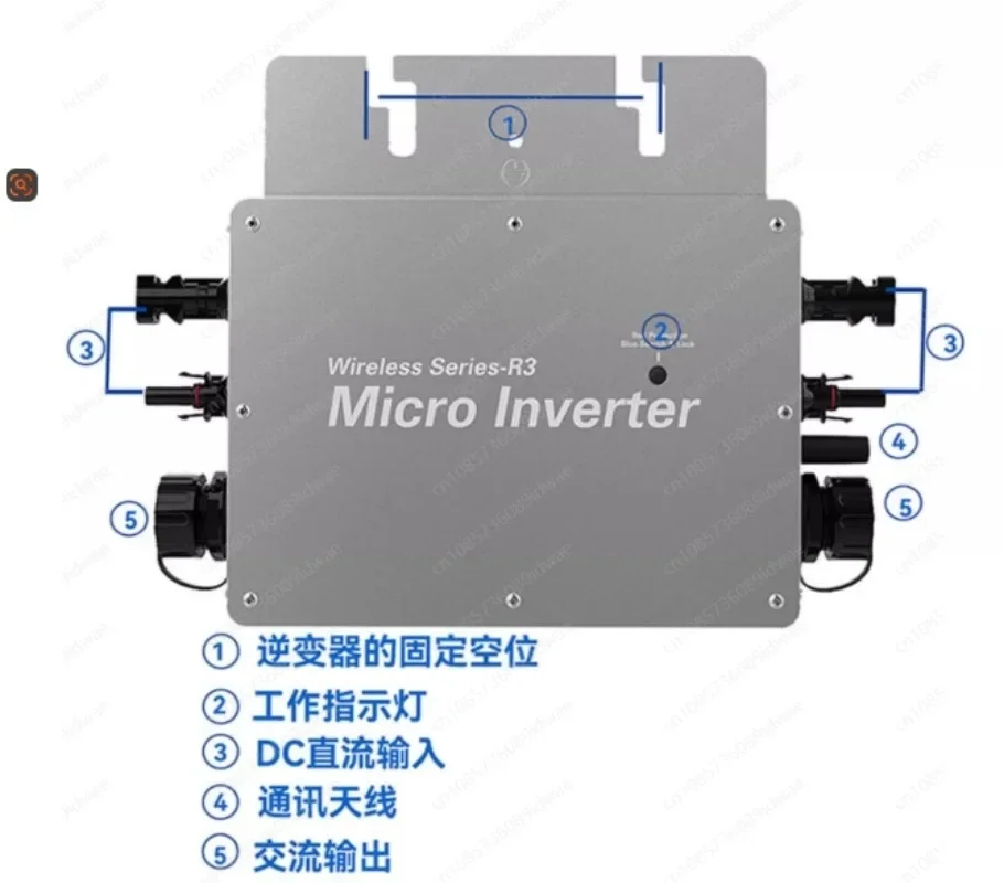 Inverter WVC-400W Built-in MPPT Solar Photovoltaic Grid-Connected Micro Inverter Wi-Fi Mobile Phone
