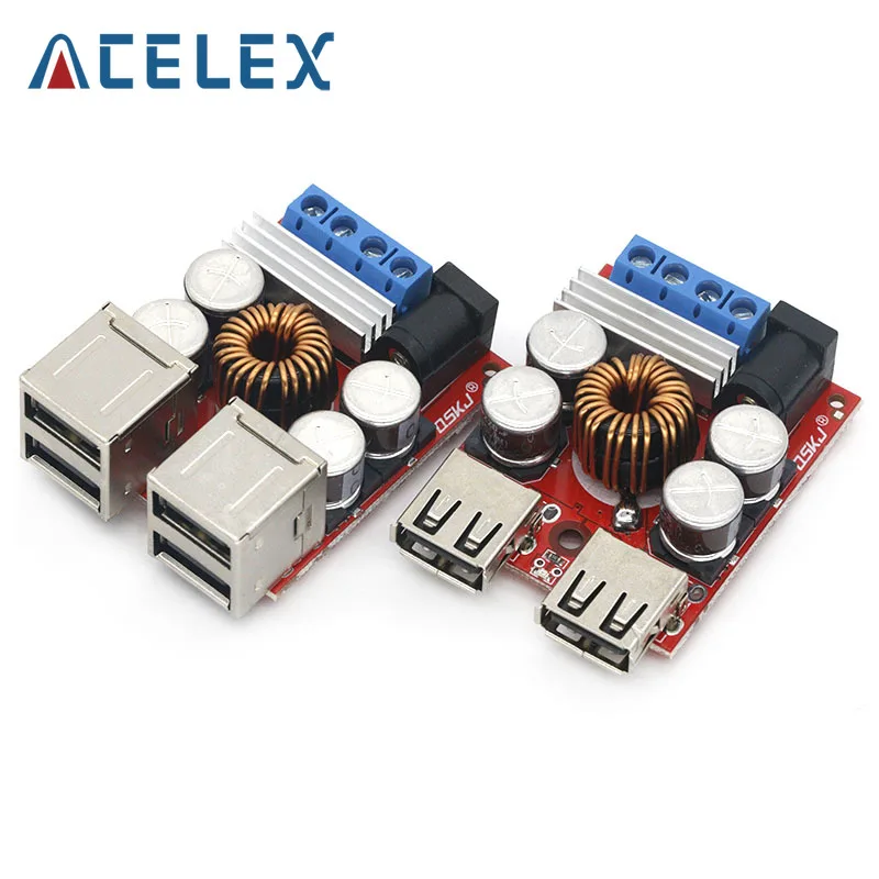 DC-DC Vehicle Charging Board 8V-35V 5V 8A Power Supply Depressurization Module 4 port USB Output mobile Charger