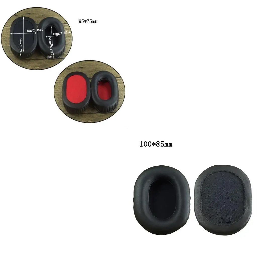 Ear Pads Pillow Cover Black 2Pieces Memory Foam Black Replacement for ATH / for AKG Comfortable to Wear