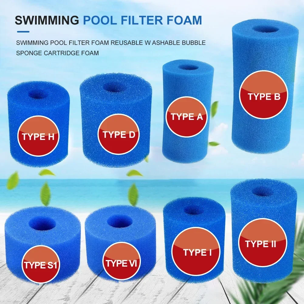 

Swimming Pool Filter Sponge For Intex Type I/II/VI/D Washable Reusable Cleaner Tub Filter Foam Cartridge Garden Cleaning Parts