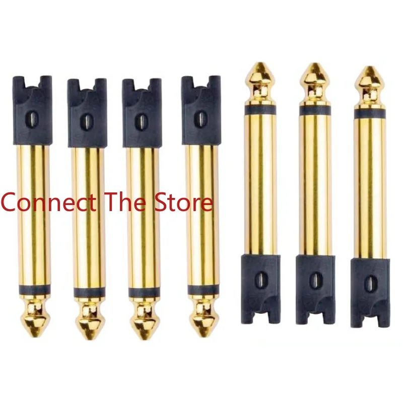 10 piezas 6,35 cabezal de inyección de sonido único, conector de Audio chapado en oro