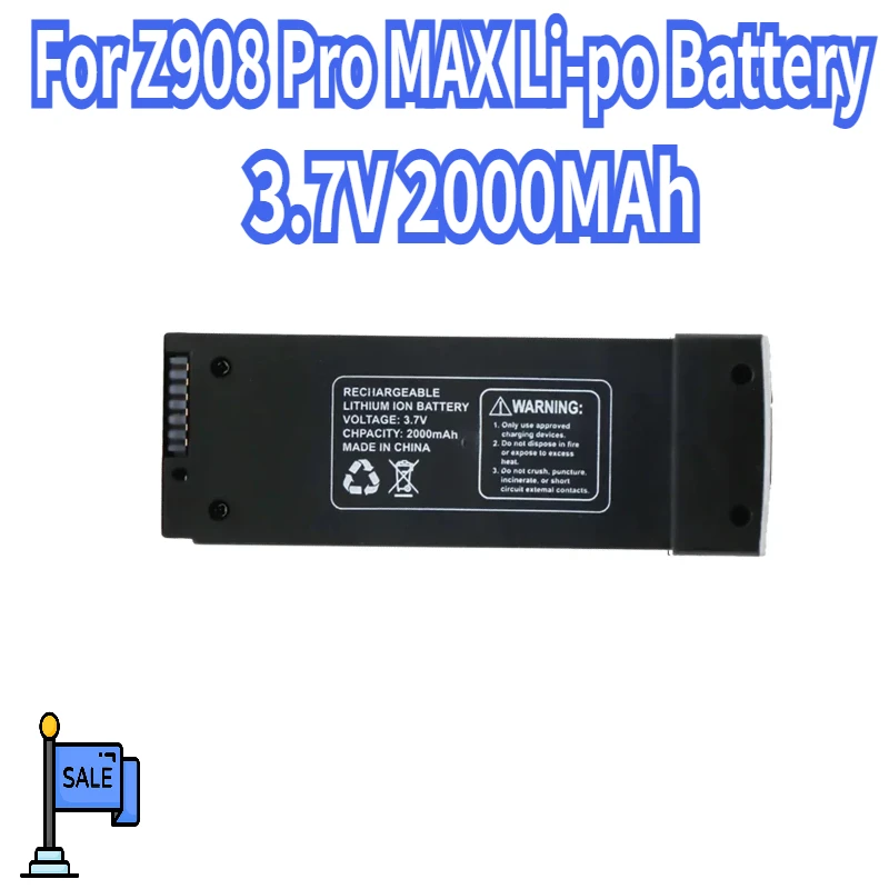 

Z908 Drone Battery 3.7V 2000MAh Rechargeable Battery for Z908 Pro MAX Li-po Battery Packs Quadcopter Accessoires