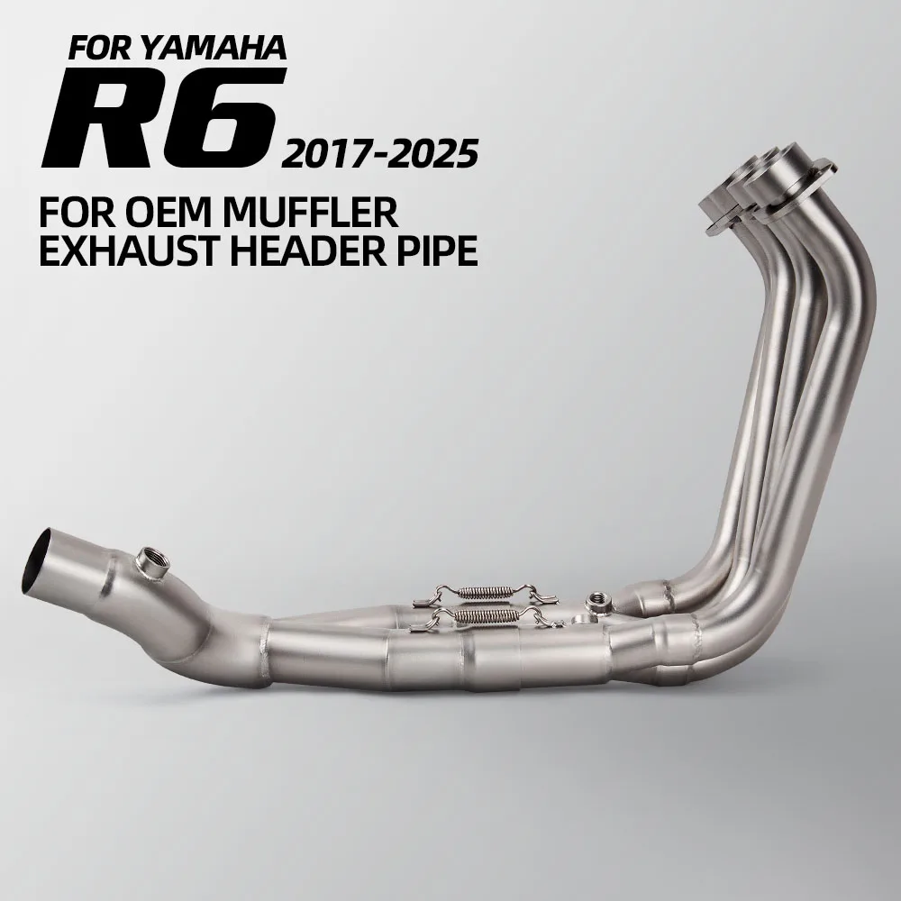 Motorcycle Exhaust Header pipe Compatible Original Muffler For Yamaha YZF-R6 2017-2026 Moto escape Front pipe Racing tube kit