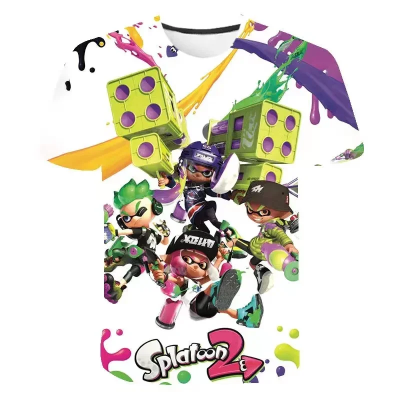 Splatoon 3D Print T-Shirts Men Women Fashion FPS Graffiti Game O-Neck Short Sleeve T Shirt Harajuku Kids Tees Tops Boys Clothing