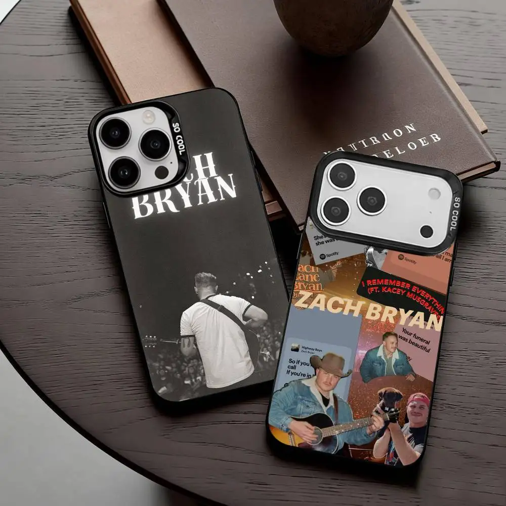 

Singer Z-Zach Bryan Phone Case For iPhone17,16,15,14,13,12,11 Plus,Pro Max Black Candy silver phone case