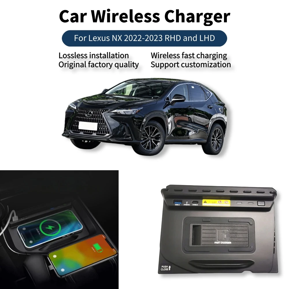 MOCENDO Wireless Charger for LEXUS NX 2022-2023 Fast Charge Mobile Car Charging Pad Accessory