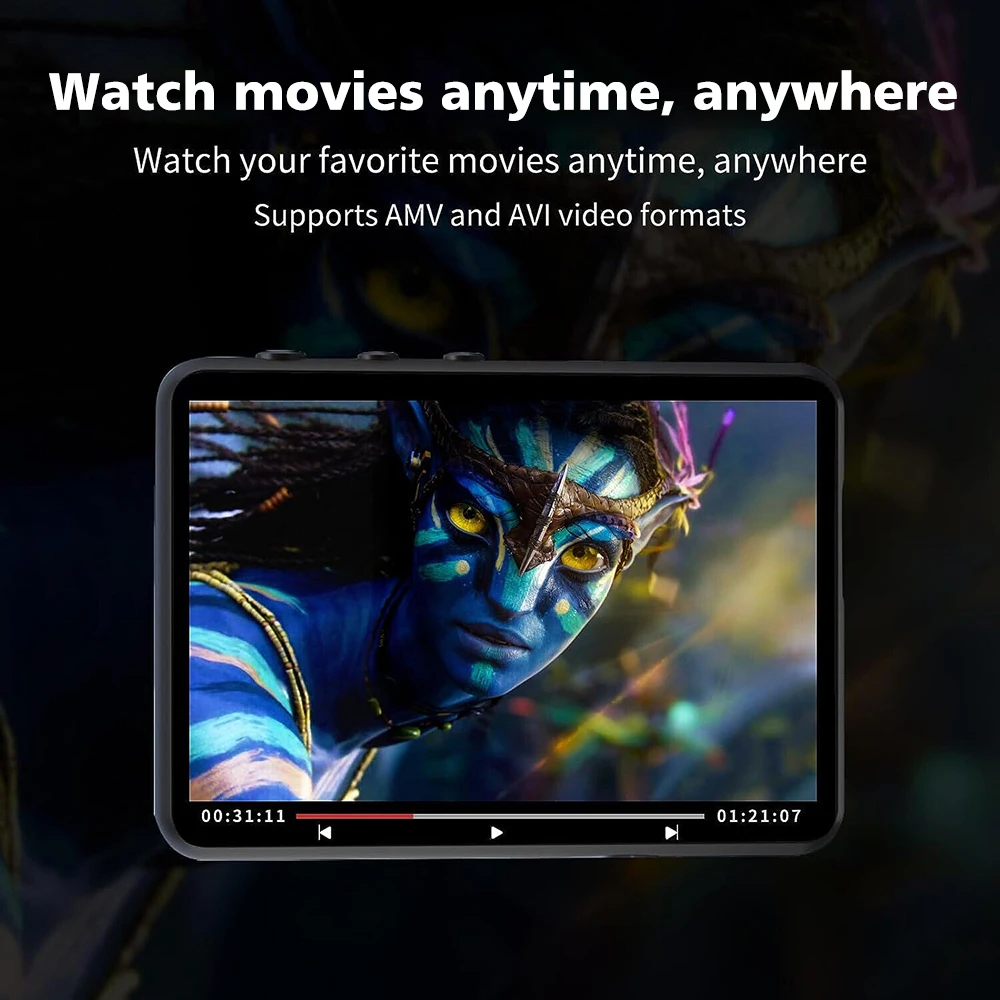 2.4 Inch Full Screen Touch MP4 Player BT5.4 Lossless Music Stereo Speaker HD HiFi Mini MP3 Walkman with Speaker recorder E-book