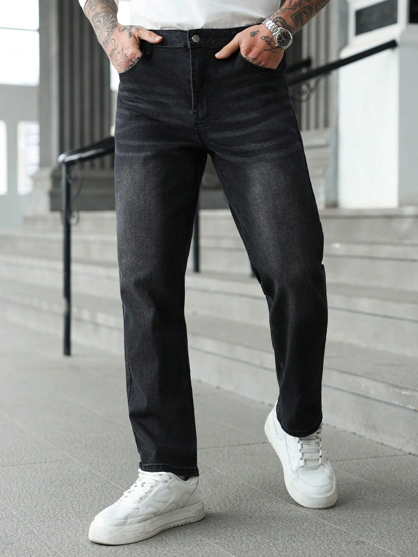 

Men's Black Slim Jeans Pants Y2K Original Drip Fashion Casual Denim Trousers No accessories or belts included