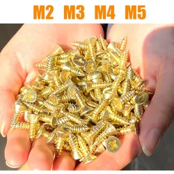 Brass Countersunk Head Phillips Flat Self-tapping Screw Metric Thread Wood Board Screws Fiberboard Furniture GB846 M2 M3 M3.5 M4